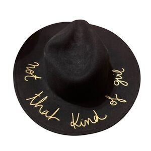 Zara Wool Fedora Wide Firm Brim Black Hat